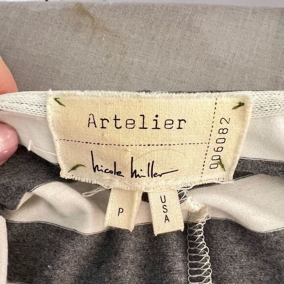 🔥🔥5 for $25🔥🔥 Nicole miller gray white striped ruched long sleeve bodycon dress - Picture 9 of 11